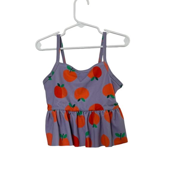 Hanna Andersson Purple & Red Apple Print Tankini Top Girl's 110 cm US 5 New - Picture 5 of 6